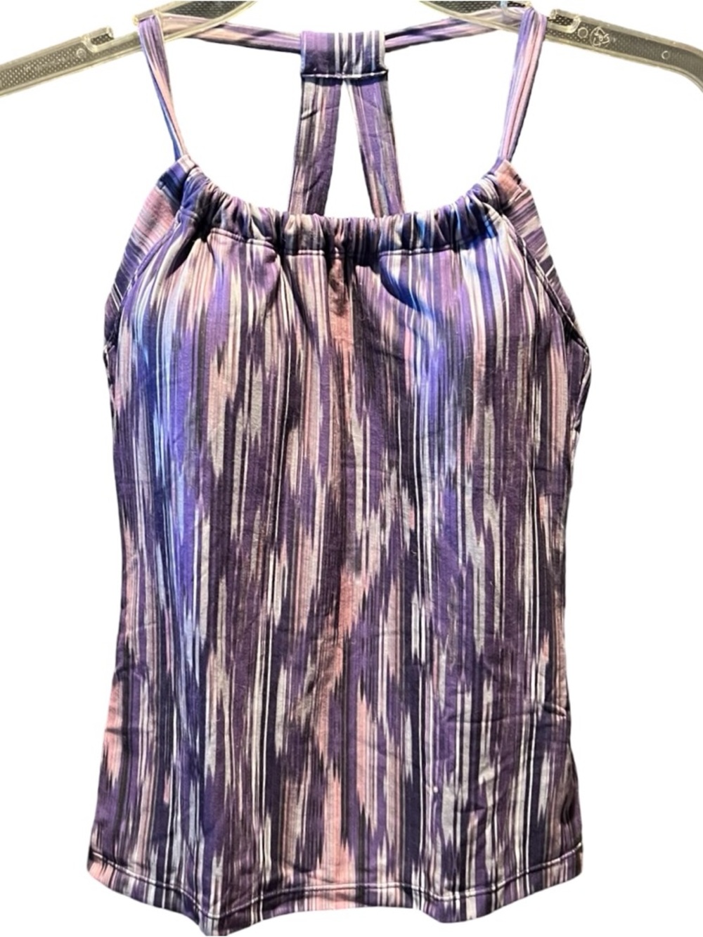 Prana Purple and Pink Marbled Athletic Tank Top M
